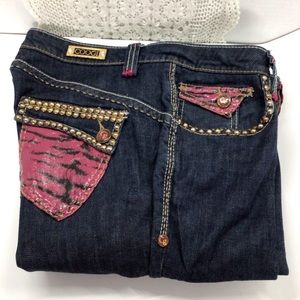 COOGI vintage women’s jeans. 13/14 (33w-32.5 L) pink studdded